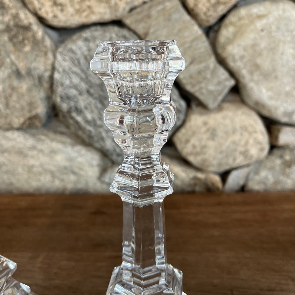 Tiffany & Co. Clear Crystal Pair of Faceted Candlesticks - Picture 5 of 9